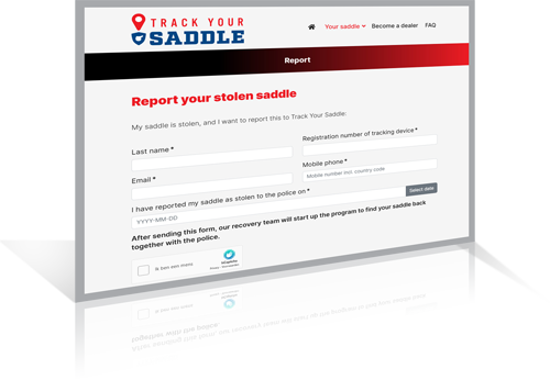 Trackyoursaddle.com - vervolgpagina